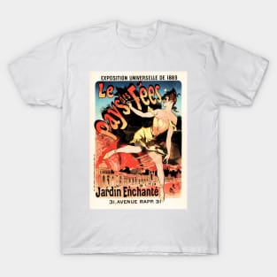 ENCHANTED GARDEN Le Pays des Fees Theatre Ad by Jules Cheret Vintage Paris T-Shirt